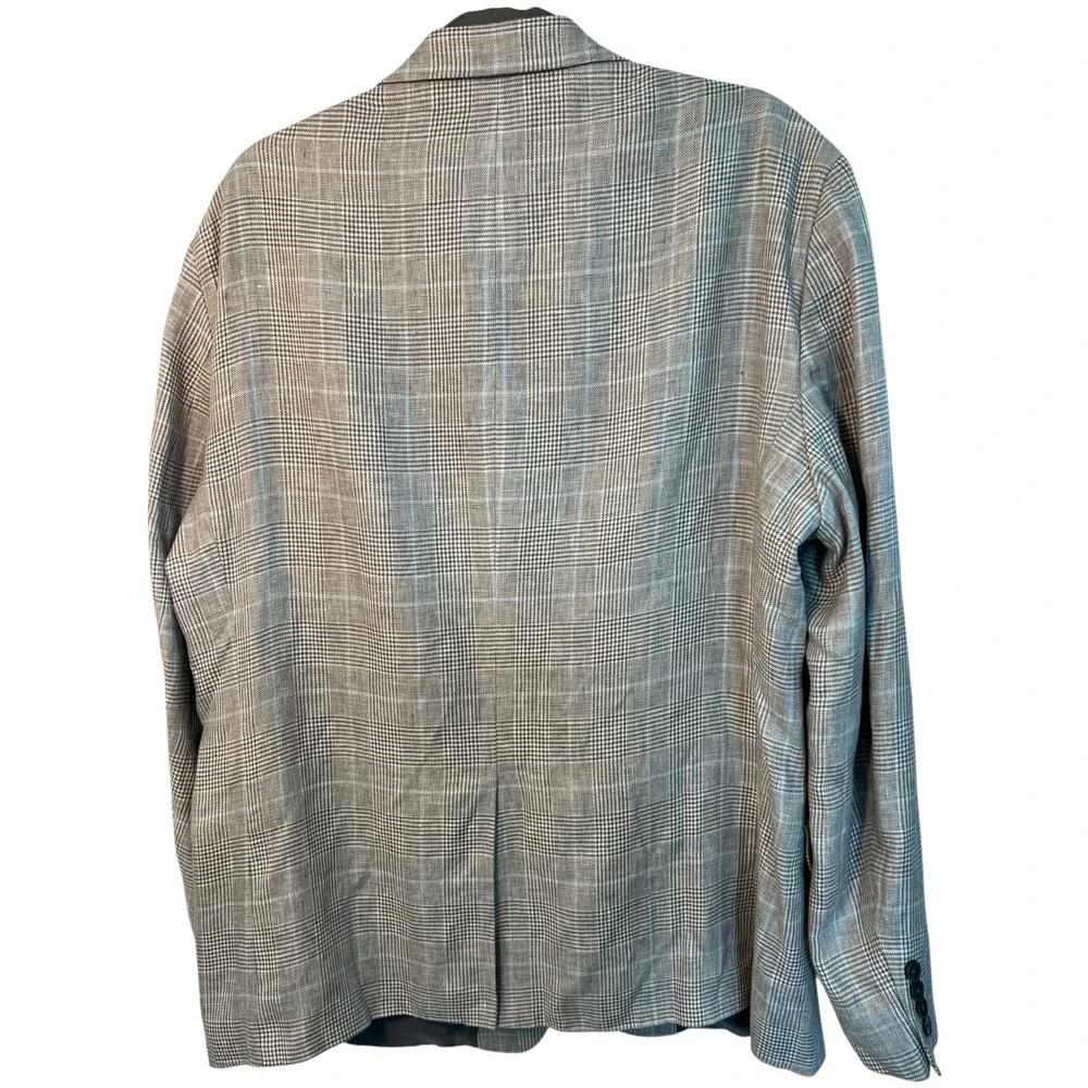 Lauren Ralph Lauren Men's Wool‎ Blend Glen Plaid Blazer Gray Black 2-Button 40R